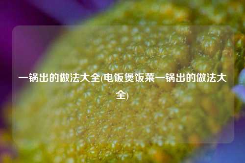 一锅出的做法大全(电饭煲饭菜一锅出的做法大全)