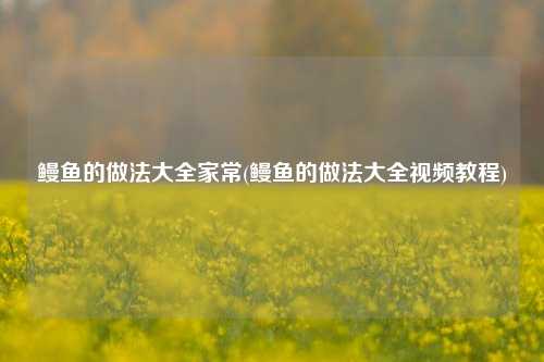 鳗鱼的做法大全家常(鳗鱼的做法大全视频教程)