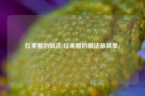 红枣醋的做法(红枣醋的做法最简单)