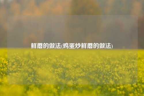 鲜蘑的做法(鸡蛋炒鲜蘑的做法)