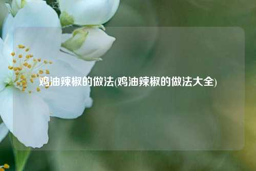 鸡油辣椒的做法(鸡油辣椒的做法大全)