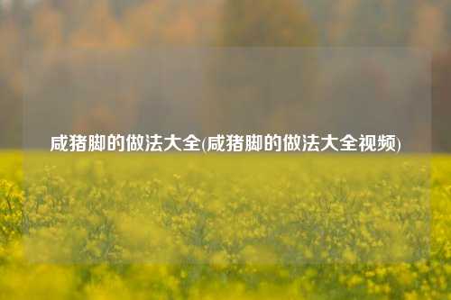 咸猪脚的做法大全(咸猪脚的做法大全视频)